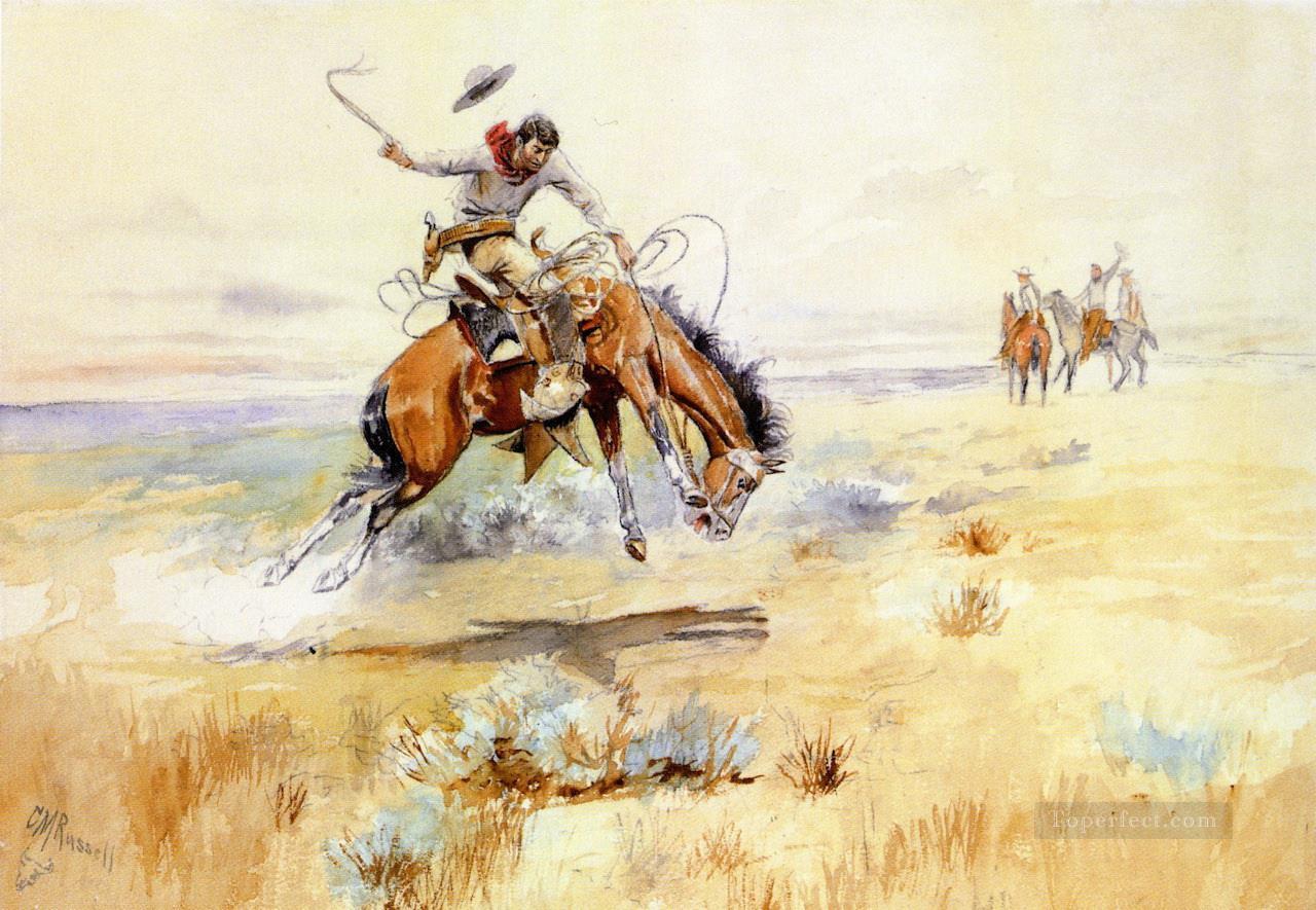 El cazador de bronco 1894 Charles Marion Russell Pintura al óleo